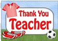 A4 THANK YOU TEACHER Football Card Topper