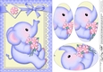 A5 Lil Baby Elephant has pretty flowers Oval Pyramage Topper