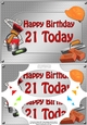 A5 Happy Birthday 21 TODAY Handyman Tools Scallop Corners & Pyramage