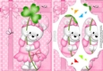A5 Teddy Tess has a Good Luck Clover Scallop Corners & Pyramage Topper