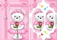A5 Teddy Tess has a Pretty Rose Scallop Corners & Pyramage Topper