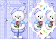 A5 Teddy Ed has a Pretty Rose Scallop Corners & Pyramage Topper