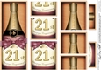 DL 21st Birthday Champagne in a Box with top & bottom stacker