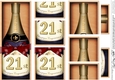 DL 21st Birthday Champagne in a Box with top & bottom stacker