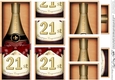 DL 21st Birthday Champagne in a Box with top & bottom stacker