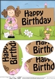 A5 HAPPY BIRTHDAY Girlz Zoe has a Rose Oval Pyramage Topper