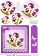 Pansy on Butterfly Lace Quick Card Circle Pyramage Topper