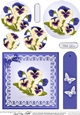 Pansy on Butterfly Lace Quick Card Circle Pyramage Topper