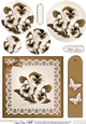 Pansy on Butterfly Lace Quick Card Circle Pyramage Topper