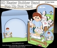 3D Rubber Band Pop Up Box Card Kit - Easter Boy Clayton has a Cute Bunny in a Basket