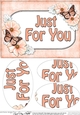 A5 JUST FOR YOU Butterflies & Flowers Oval Pyramage Topper