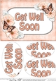 A5 GET WELL SOON Butterflies & Flowers Oval Pyramage Topper