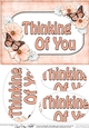 A5 THINKING OF YOU Butterflies & Flowers Oval Pyramage Topper