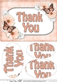 A5 THANK YOU Butterflies & Flowers Oval Pyramage Topper