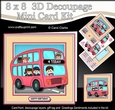 8 x 8 BIRTHDAY AGE BUS - 4 TODAY Mini Kit with 3d Decoupage