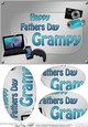 A5 HAPPY FATHERS DAY GRAMPY Gadgets n Gizmos Oval Pyramage Topper