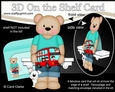 3D On the Shelf Card Kit - Cute Little Austin Bear has a Toy Bus