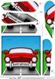 Fun Red Sports Car Bithday Fan Pyramage Topper