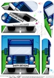 Fun Blue Lorry Bithday Fan Pyramage Topper