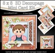 8 x 8 Mini Kit with 3d Decoupage - Through the Window - Cute Little Toddler