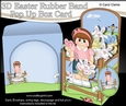 3D Rubber Band Pop Up Box Card Kit - Easter Teen Kirstie has a Cute Bunny in a Basket