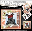 8 x 8 Mini Kit with 3d Decoupage - Through the Window - Hamish Scottie Dog