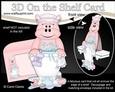 3D On the Shelf Card Kit - Bathtub Buddies - Cute Little Hilda Hippo has a Bubble Bath