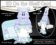 3D On the Shelf Card Kit - Bathtub Buddies - Cute Little Harold Hippo has a Bubble Bath