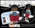 3D On the Shelf Card Kit - Cute Little Ethnic Toddler Adia is Reading a Good Book