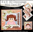 8 x 8 Mini Kit with 3d Decoupage - Through the Window - Cute Little Girl