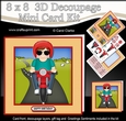 8 x 8 Mini Kit with 3d Decoupage - Young Man Sal Rides his Motorbike