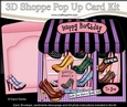 3D Shoppe Window Pop Up Card Kit - Happy Heels Ladies Shoe Shop