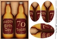 A5 70th BIRTHDAY Beer Gift Set Oval Pyramage Topper
