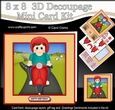 8 x 8 Mini Kit with 3d Decoupage - Little Boy Artur Rides his Motor Scooter