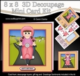 8 x 8 Mini Kit with 3d Decoupage - Little Girl Charita Rides her Motor Scooter