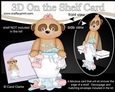 3D On the Shelf Card Kit - Bathtub Buddies - Cute Little Baby Meerkat Natalya has a Bubble Bath