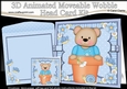 3D Animated Moveable Wobble Head Card Kit - Flower Pot Friends Cute Little Austin Bear