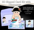 3D Shaped Card Kit - Bathtub Buddies - Old Man Admiral Erwin plays with his boat in his Bubble Bath