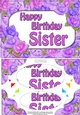A5 Happy Birthday SISTER Time for Roses Scallop Corners & Pyramage