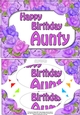 A5 Happy Birthday AUNTY Time for Roses Scallop Corners & Pyramage