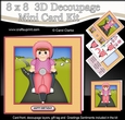 8 x 8 Mini Kit with 3d Decoupage - Little Teen Shanna Rides her Motor Scooter