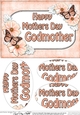 A5 HAPPY MOTHERS DAY GODMOTHER Butterflies & Flowers Oval Pyramage Topper