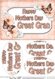 A5 HAPPY MOTHERS DAY GREAT GRAN Butterflies & Flowers Oval Pyramage Topper