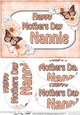 A5 HAPPY MOTHERS DAY NANNIE Butterflies & Flowers Oval Pyramage Topper