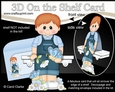 3D On the Shelf Card Kit - Cute Little Toddler Henri has Butterflies & Flowers