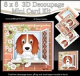 8 x 8 Mini Kit with 3d Decoupage - Through the Window - Little Springer Spaniel Dog Baxter