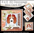 8 x 8 Mini Kit with 3d Decoupage - Through the Window - Little Springer Spaniel Dog Petra