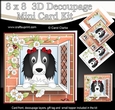 8 x 8 Mini Kit with 3d Decoupage - Through the Window - Little Springer Spaniel Dog Ludo