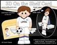 3D On the Shelf Card Kit - Little Footballer Valentine plays for Leeds