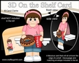 3D On the Shelf Card Kit - Cute Teen Girl Carisa has a Donut & Cola